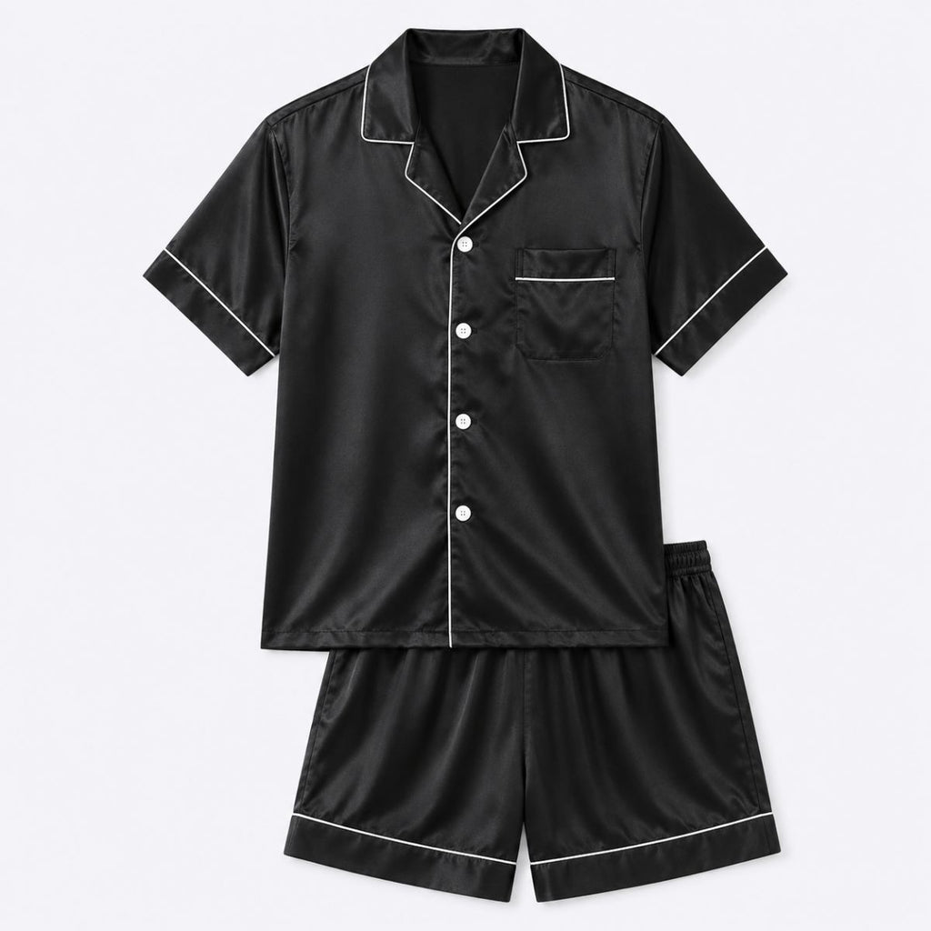 Conjunto de pijama de satén para hombre