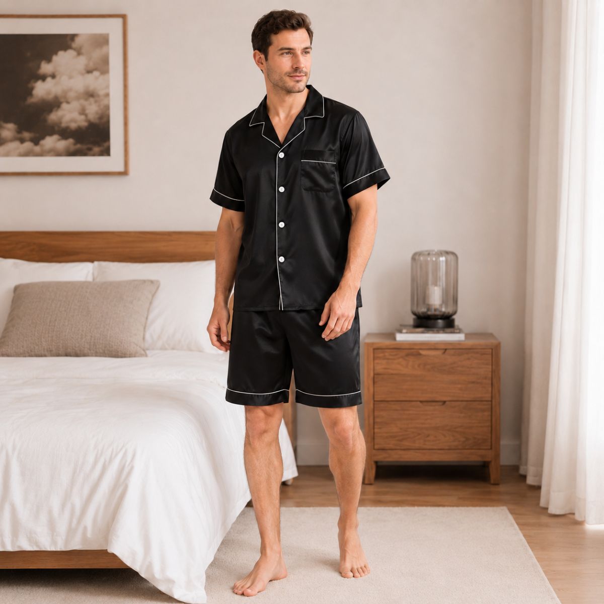 Herren-Schlafanzugset aus Satin