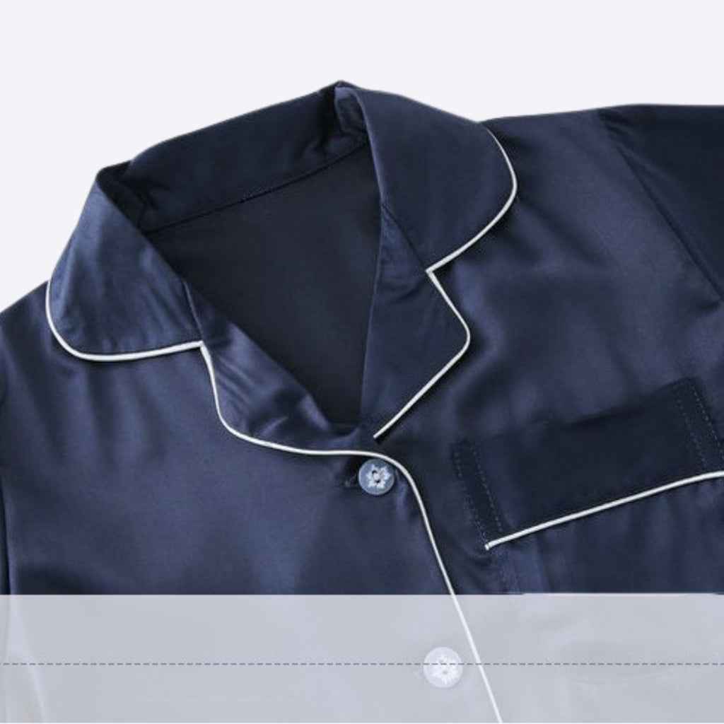 Conjunto de pijama de satén para hombre