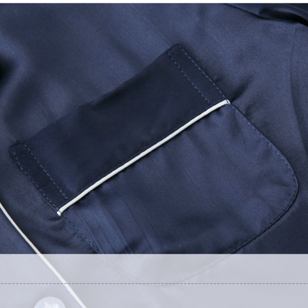 Conjunto de pijama de satén para hombre