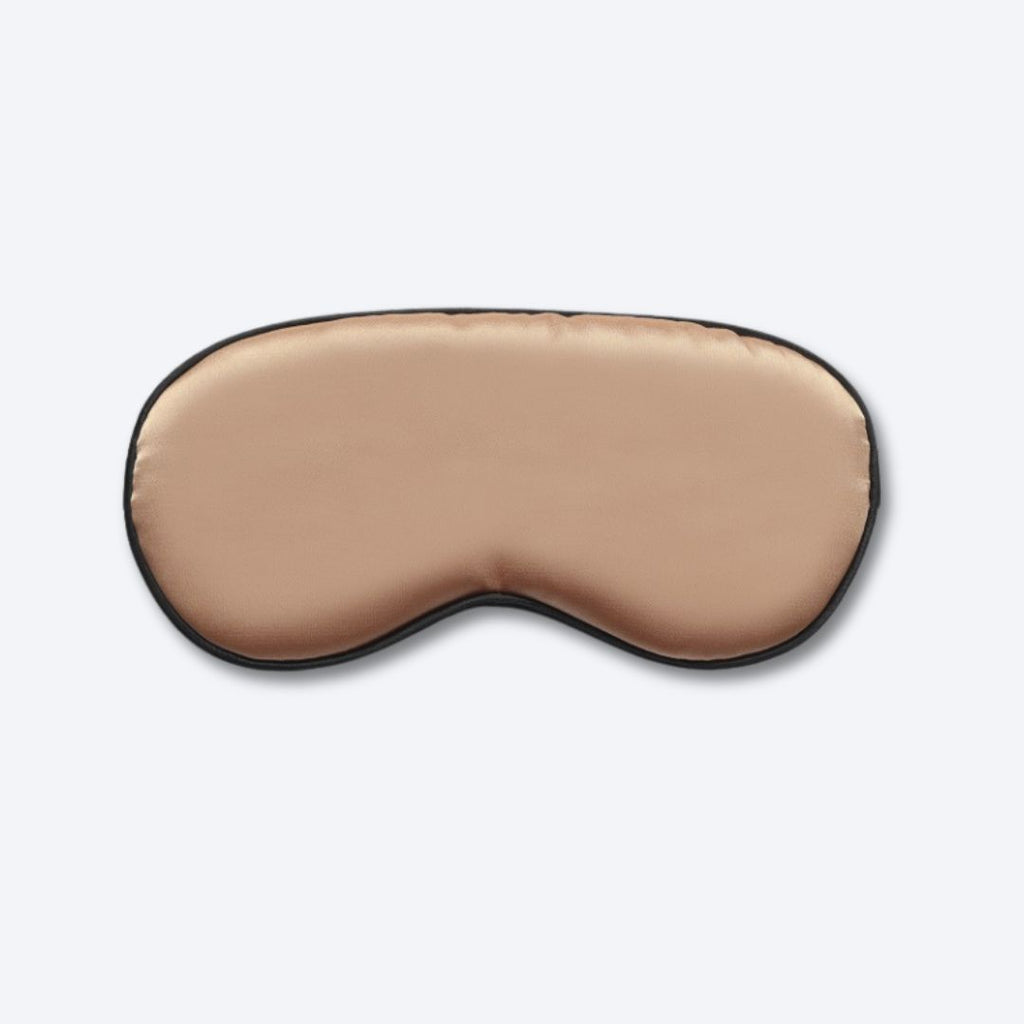 Sleepia Pure Faux Silk Mask - Elegant champagne pink silk eye mask for skin-friendly sleep