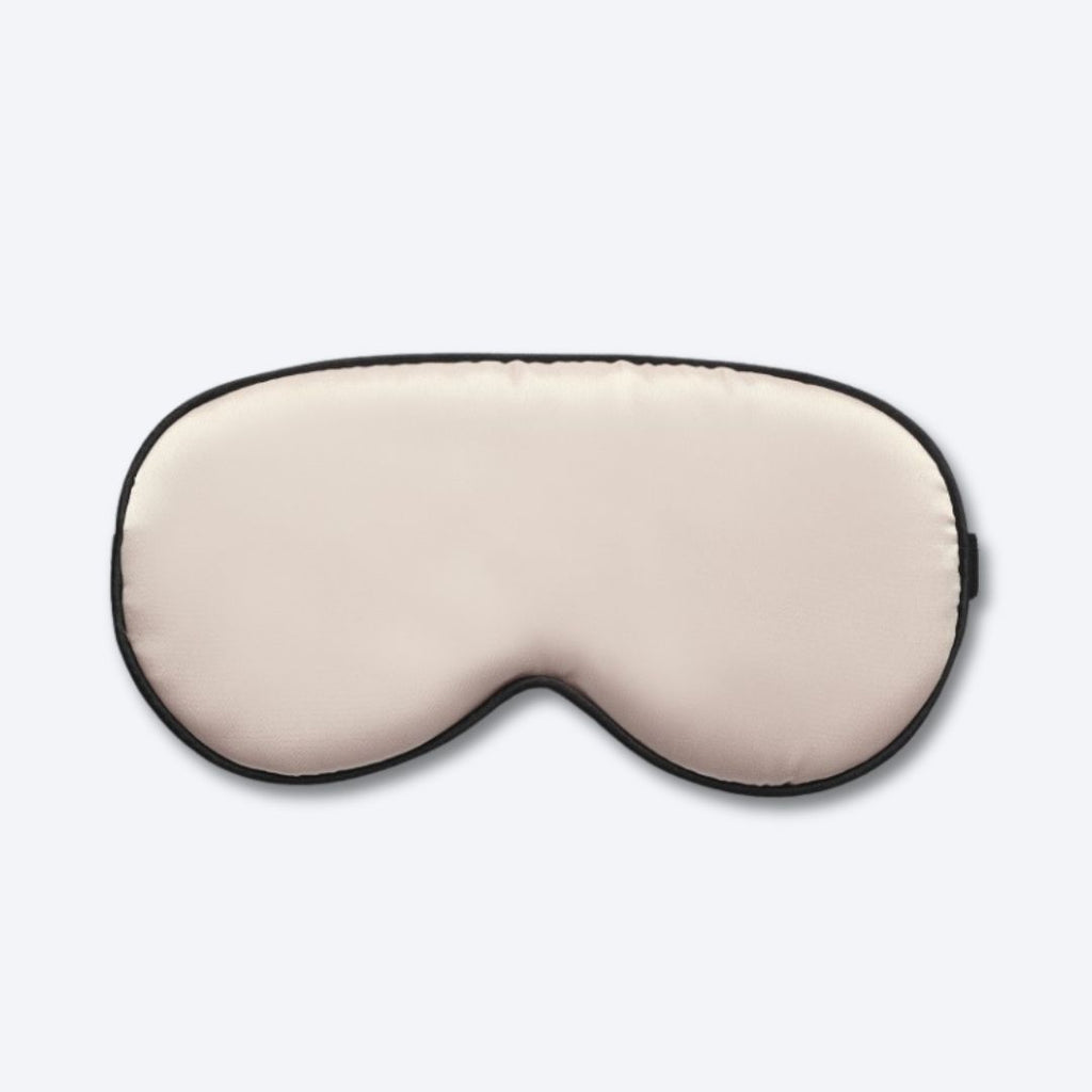 Sleepia Pure Faux Silk Mask - Elegant champagne pink silk eye mask for skin-friendly sleep
