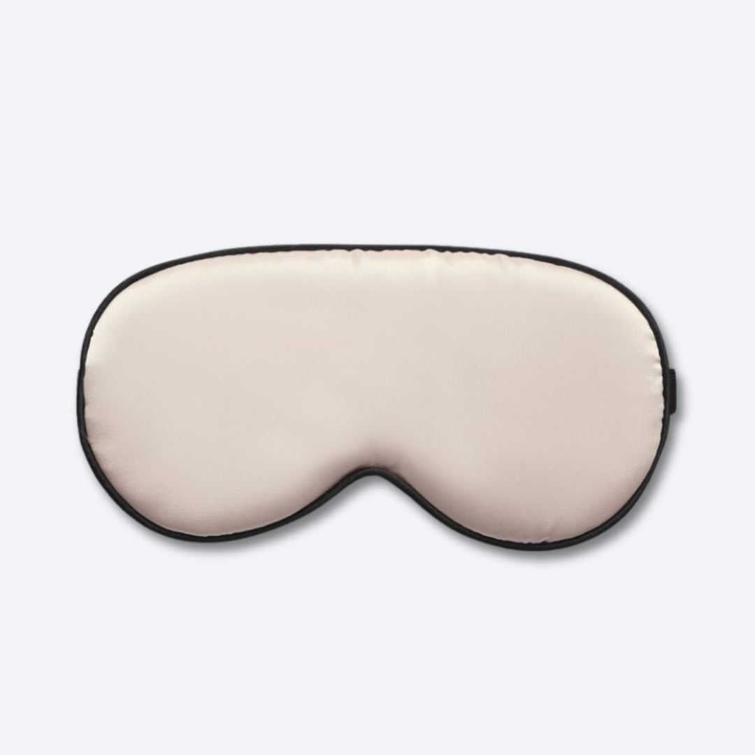 Sleepia Pure Faux Silk Mask - Elegant champagne pink silk eye mask for skin-friendly sleep