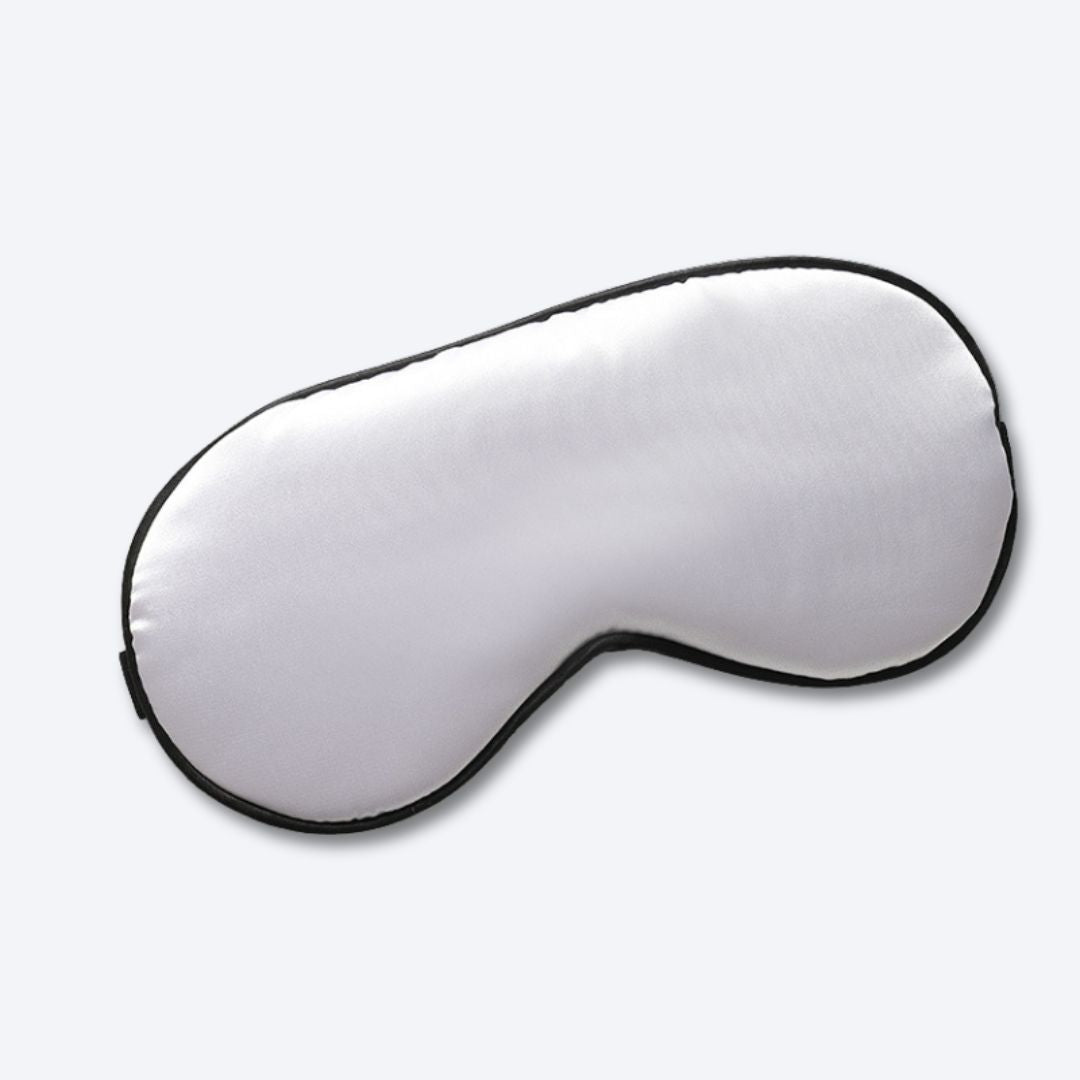 Sleepia Pure Faux Silk Mask - Elegant champagne pink silk eye mask for skin-friendly sleep